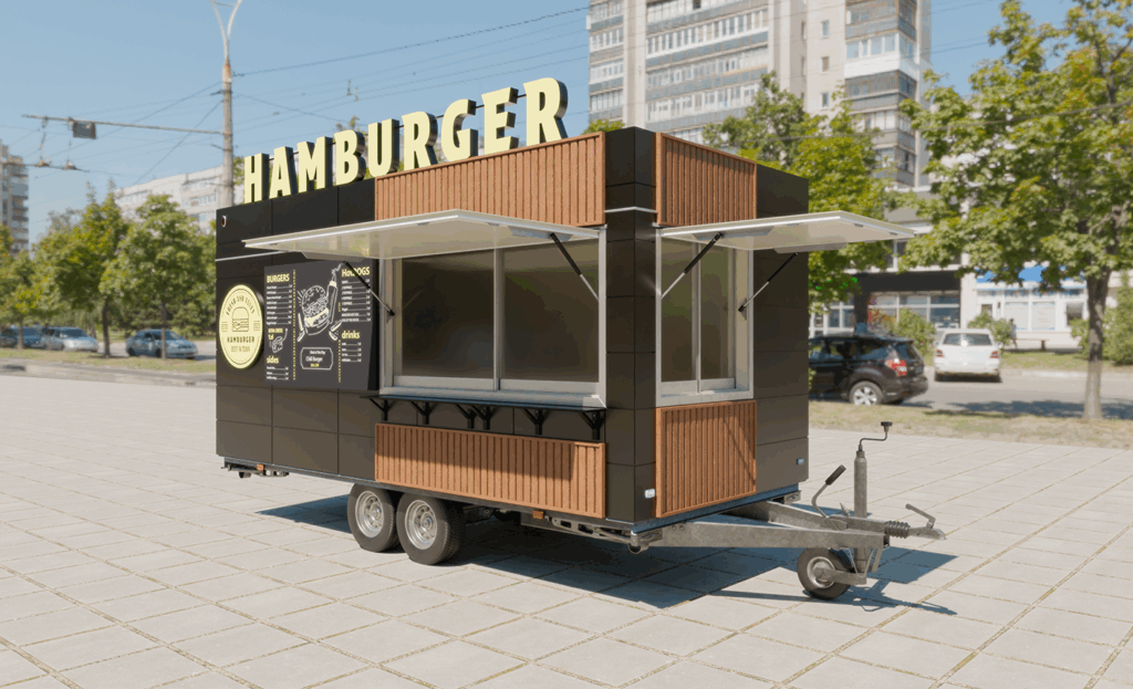 Nowa przyczepa gastronomiczna HAMBURGER 5.2M